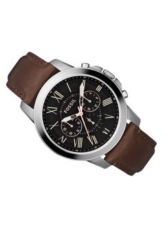 Men's Leather Analog Watch Fs4813 - 44 mm - Brown - v1675762164/N35694788A_6