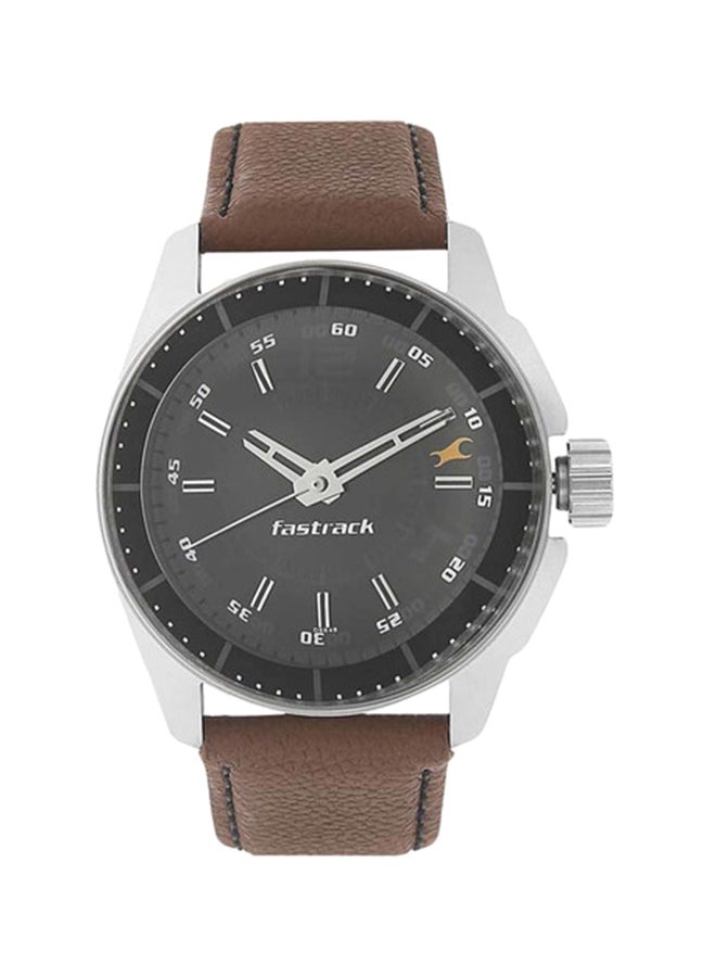 fastrack Men's Leather Analog Watch 3089SL05  - Image 1