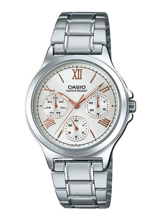Women's Stainless Steel Round Shape Analog Watch LTP-V300D-7A2UDF - 38 mm - Silver - v1675762179/N36143068A_1
