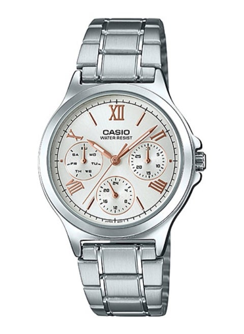 Women's Stainless Steel Round Shape Analog Watch LTP-V300D-7A2UDF - 38 mm - Silver