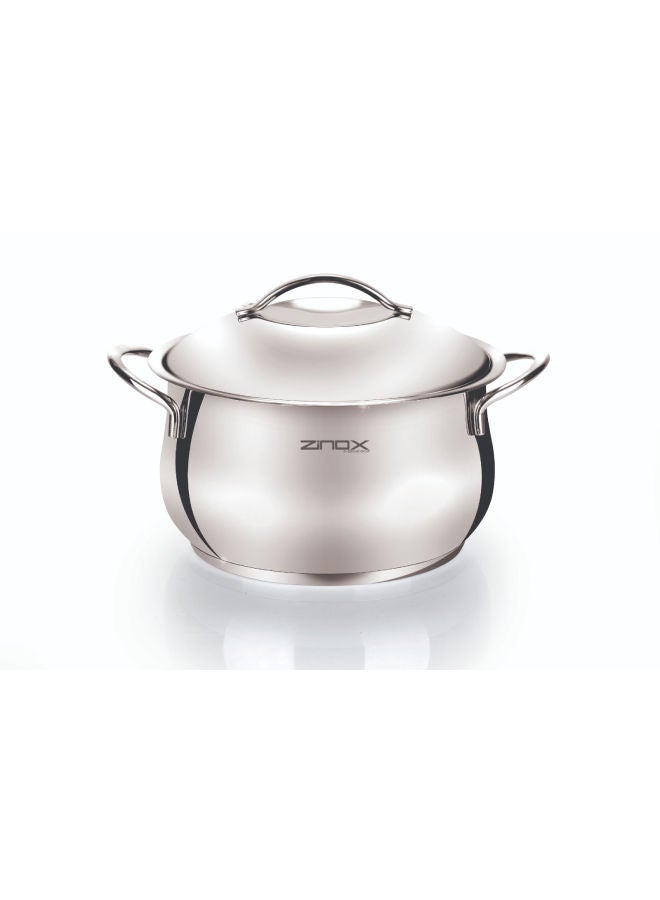 Zinox Curvy Stainless Steel Cooking Pot With Lid Silver 28cm