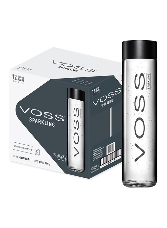 Voss Natural Mineral Water Glass Bottle 800ml Pack of 12