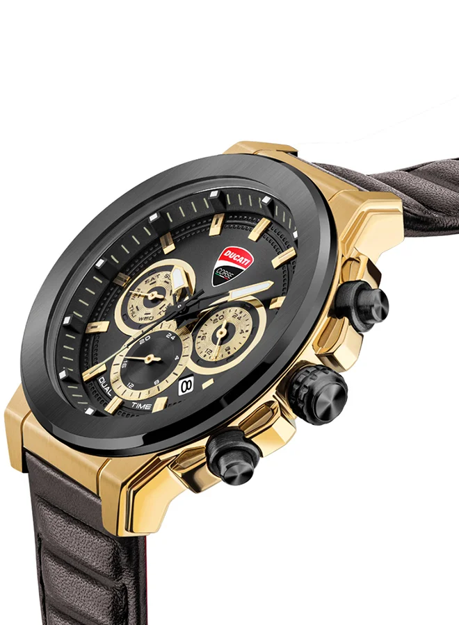 Ducati Corse Campione Chronograph Leather Strap Wrist Watch DTWGF2019202 - 45 mm - Brown