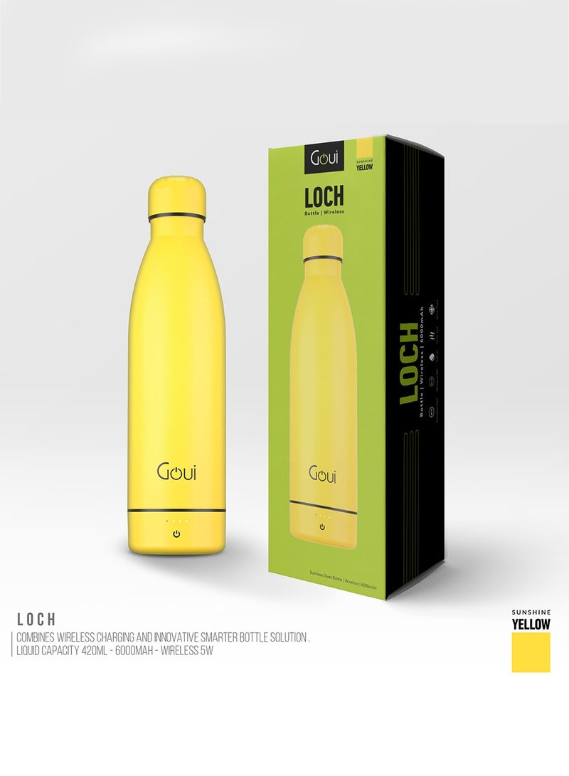 6000 mAh Loch - Bottle Double Insulated 18/8 Stainless Steel Bottle with Built-in Power Bank & 5W Wireless Charger – Hot & Cold Thermal Insulation for 12H Hot & 24H Cold Drinks - Sunshine Yellow - v1675848291/N53380119A_4