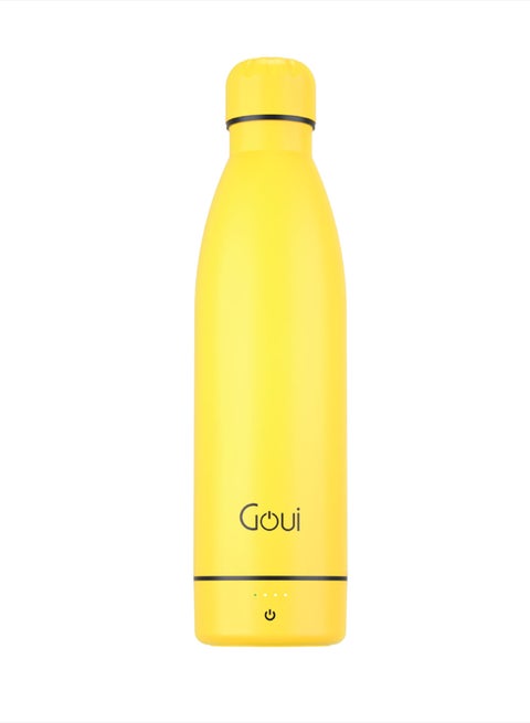 6000 mAh Loch - Bottle Double Insulated 18/8 Stainless Steel Bottle with Built-in Power Bank & 5W Wireless Charger – Hot & Cold Thermal Insulation for 12H Hot & 24H Cold Drinks - Sunshine Yellow