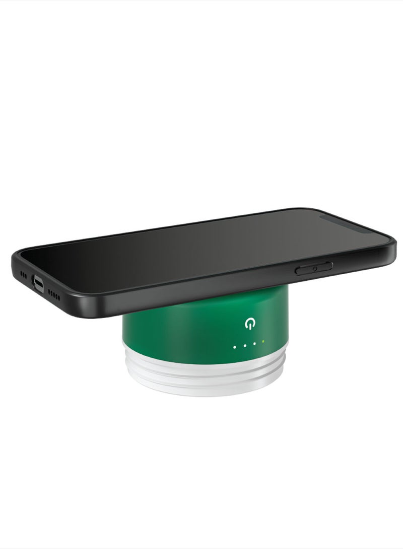 Goui - 6000 mAh Loch - Bottle Double Insulated 18/8 Stainless Steel Bottle with Built-in 6000mAh Power Bank & 5W Wireless Charger – Hot & Cold Thermal Insulation for 12H Hot & 24H Cold Drinks - National Green - Image 1