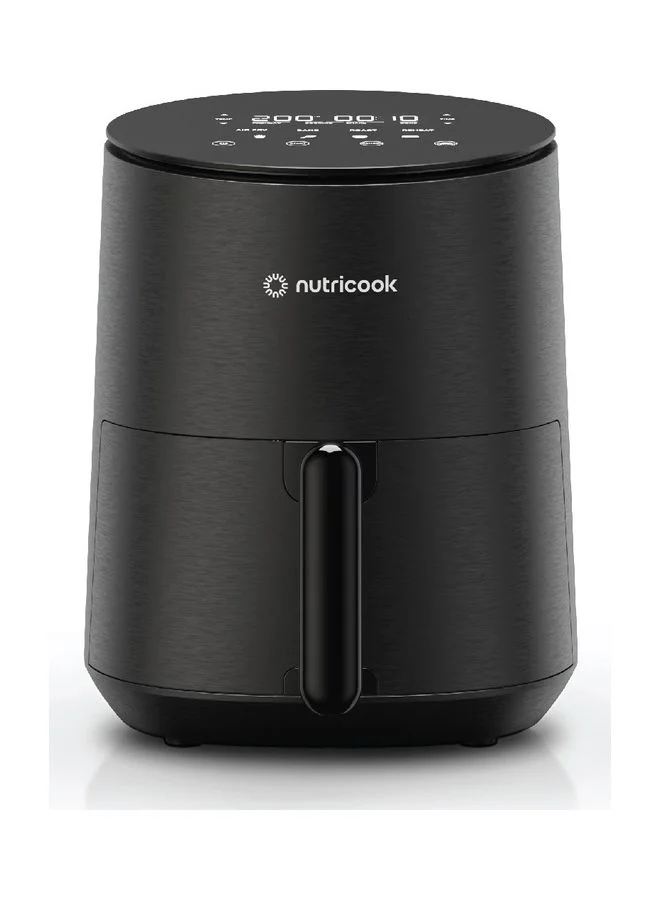 nutricook Air Fryer Mini, Digital Display, Tempered Glass Control Panel, 8 Preset Programs with built-in Preheat function 3.3 L 1500 W AFM033K Black