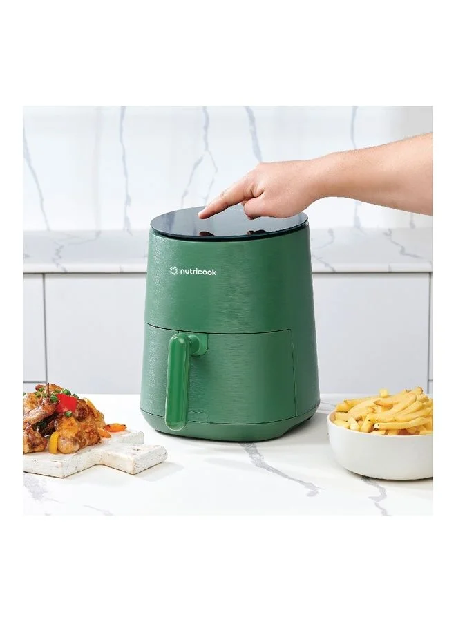 nutricook Air Fryer Mini, Digital Display, Tempered Glass Control Panel, 8 Preset Programs with built-in Preheat function 3.3 L 1500 W AFM033G Green