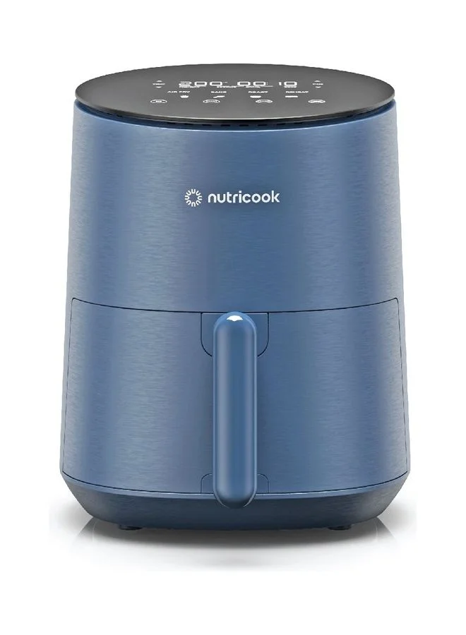nutricook Air Fryer Mini, Digital Display, Tempered Glass Control Panel, 8 Preset Programs with built-in Preheat function 3.3 L 1500 W AFM033B Blue