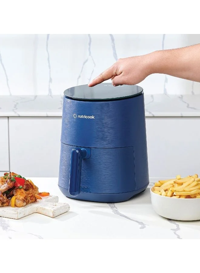 nutricook Air Fryer Mini, Digital Display, Tempered Glass Control Panel, 8 Preset Programs with built-in Preheat function 3.3 L 1500 W AFM033B Blue
