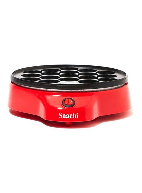 18-Pieces Dumpling / Dutch Pancake Maker with Automatic Temperature Control and Non-Stick Cooking Plate 700 W NL-DM-1852-RD Red