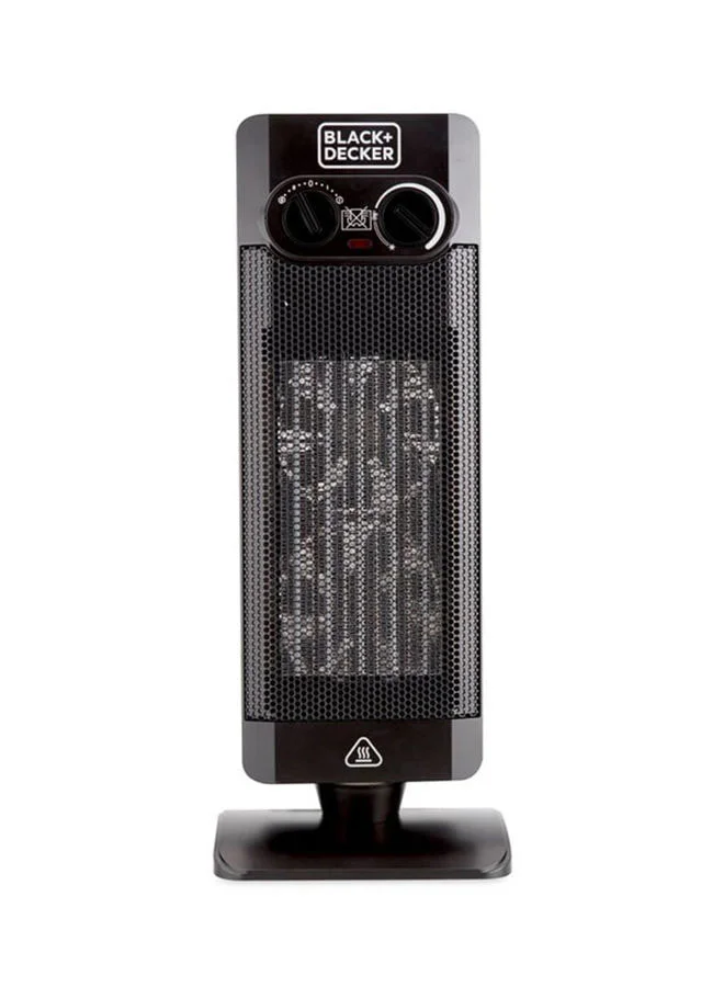 BLACK+DECKER Vertical Fan Heater, 2000W, 52cm Height for Maximum Room Coverage, Thermostatic & Dual Thermal Control, 2 Heat Settings, Oscillation, Cooling Fan, Auto Shutof 2000 W HX340-B5 Black