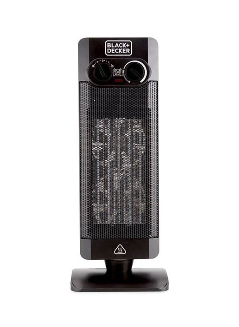 Vertical Fan Heater, 2000W, 52cm Height for Maximum Room Coverage, Thermostatic & Dual Thermal Control, 2 Heat Settings, Oscillation, Cooling Fan, Auto Shutof 2000 W HX340-B5 Black