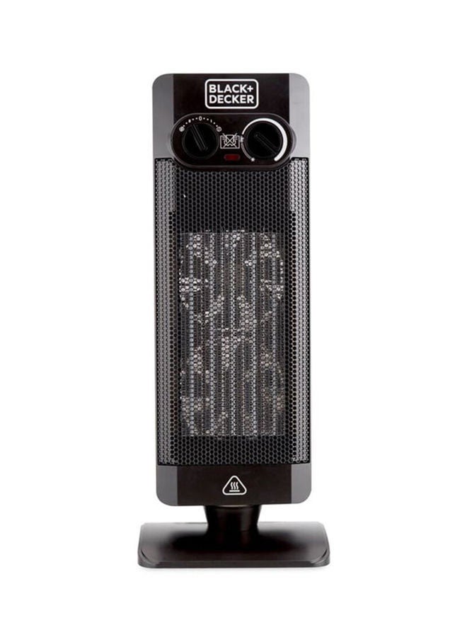 BLACK+DECKER - Vertical Fan Heater, 2000W, 52cm Height for Maximum Room Coverage, Thermostatic & Dual Thermal Control, 2 Heat Settings, Oscillation, Cooling Fan, Auto Shutof 2000 W HX340-B5 Black - Image 1