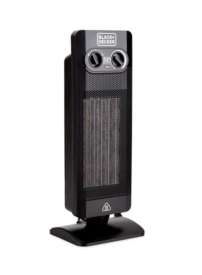 BLACK+DECKER - Vertical Fan Heater, 2000W, 52cm Height for Maximum Room Coverage, Thermostatic & Dual Thermal Control, 2 Heat Settings, Oscillation, Cooling Fan, Auto Shutof 2000 W HX340-B5 Black - Image 1