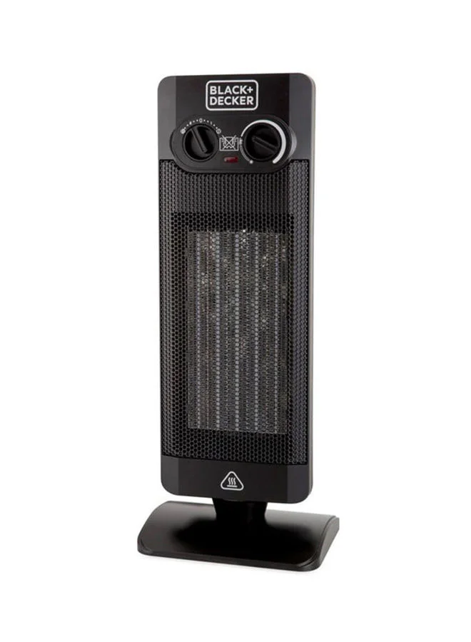 BLACK+DECKER Vertical Fan Heater, 2000W, 52cm Height for Maximum Room Coverage, Thermostatic & Dual Thermal Control, 2 Heat Settings, Oscillation, Cooling Fan, Auto Shutof 2000 W HX340-B5 Black