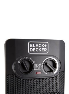 BLACK+DECKER Vertical Fan Heater, 2000W, 52cm Height for Maximum Room Coverage, Thermostatic & Dual Thermal Control, 2 Heat Settings, Oscillation, Cooling Fan, Auto Shutof 2000 W HX340-B5 Black  - Image 4