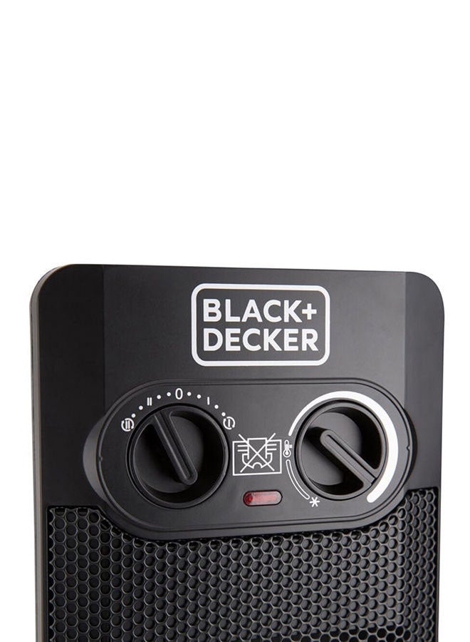 BLACK+DECKER - Vertical Fan Heater, 2000W, 52cm Height for Maximum Room Coverage, Thermostatic & Dual Thermal Control, 2 Heat Settings, Oscillation, Cooling Fan, Auto Shutof 2000 W HX340-B5 Black - Image 1