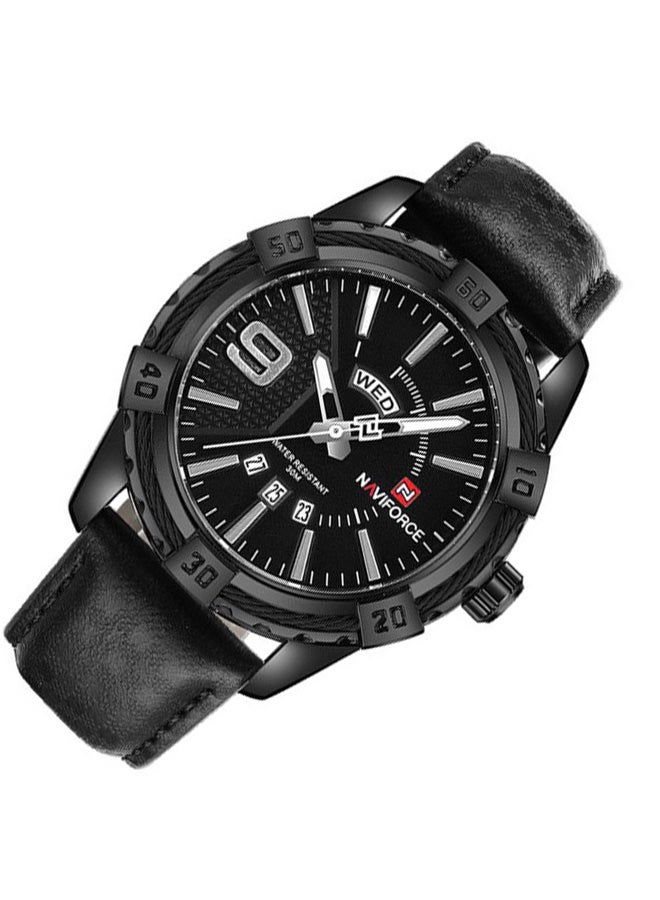 NAVIFORCE Men's Leather Strap Analog Wrist Watch NF9117L  - Image 2
