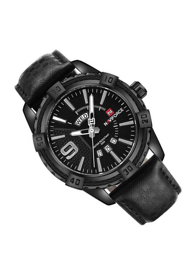 NAVIFORCE Men's Leather Strap Analog Wrist Watch NF9117L  - Image 3