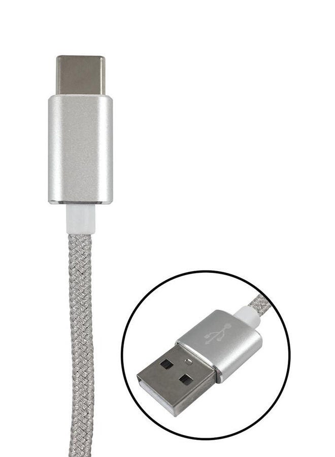 Iconz Premium Braided USB 2.0 Type C Cable Silver  - Image 2