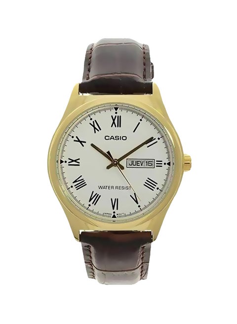 Men's Water Resistant Analog Watch MTP-V006GL-7BUDF - 38 mm - Brown