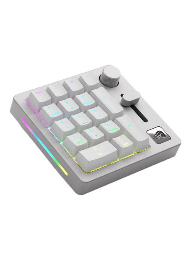 Glorious - Glorious GMMK Modular Mechanical Gaming Numpad - Customizable RGB Backlighting, Cherry MX Switches, ABS Keycaps, Pre-Lubed Fox Switches, Pre Built Mechanical - White - Image 1