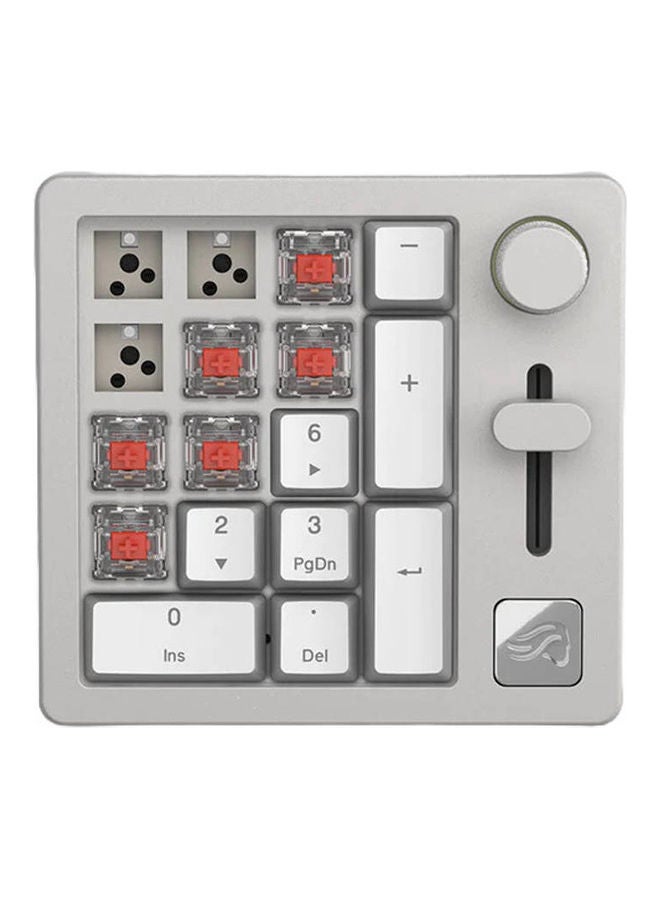 Glorious - Glorious GMMK Modular Mechanical Gaming Numpad - Customizable RGB Backlighting, Cherry MX Switches, ABS Keycaps, Pre-Lubed Fox Switches, Pre Built Mechanical - White - Image 1
