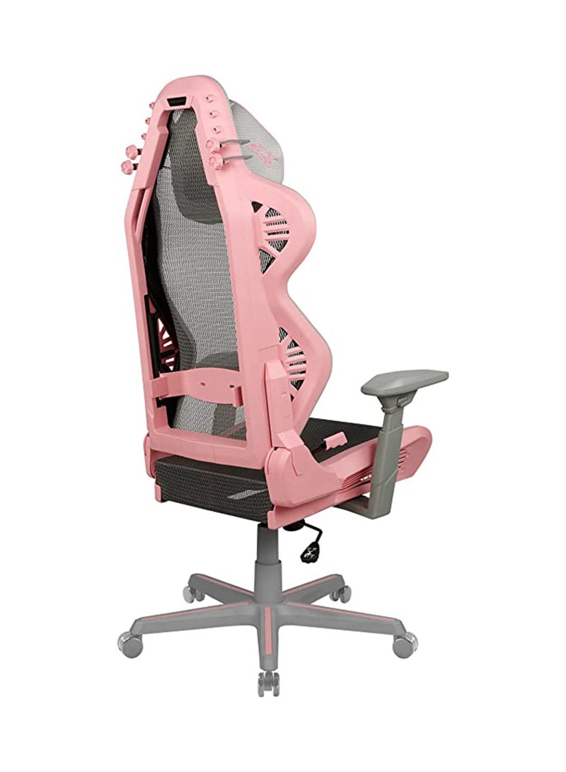 DXRacer - DXRacer AIR Ultra-Breathable Gaming Chair with Memory foam headrest cushion & Built-in lumbar support - Pink & Grey - Image 1