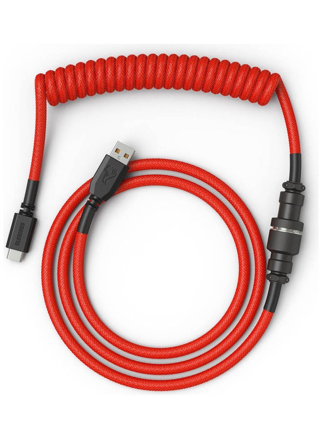 جلوريوس - كابلات لوحة المفاتيح الملفوفة Glorious - كابلات USB-C المضفرة للوحات مفاتيح الألعاب الميكانيكية - أحمر - Image 1