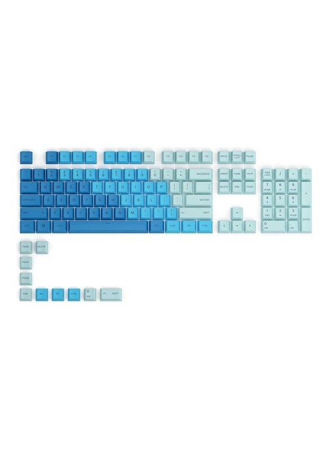 Gpbt Dye Sublimated Keycaps (Caribbean Ocean) - Thick Pbt Plastic 114 Keycap Set For 100% Full Size, 85% 80% Tkl, 60% Compact, 75% Mechanical Keyboards