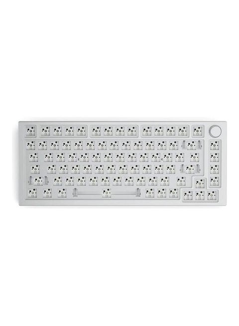 Glorious Gaming - GMMK PRO Barebones Custom Keyboard (ANSI USA) Compact 75% Keyboard with Knob, White Aluminum, DIY Mechanical Keyboard Kit, TKL, Hotswap, Cherry MX Style, Backlit RGB, USB-C Removable