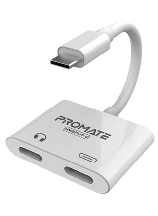2-in-1 Audio & Charge USB-C Adapter White - v1675940621/N29212862A_1