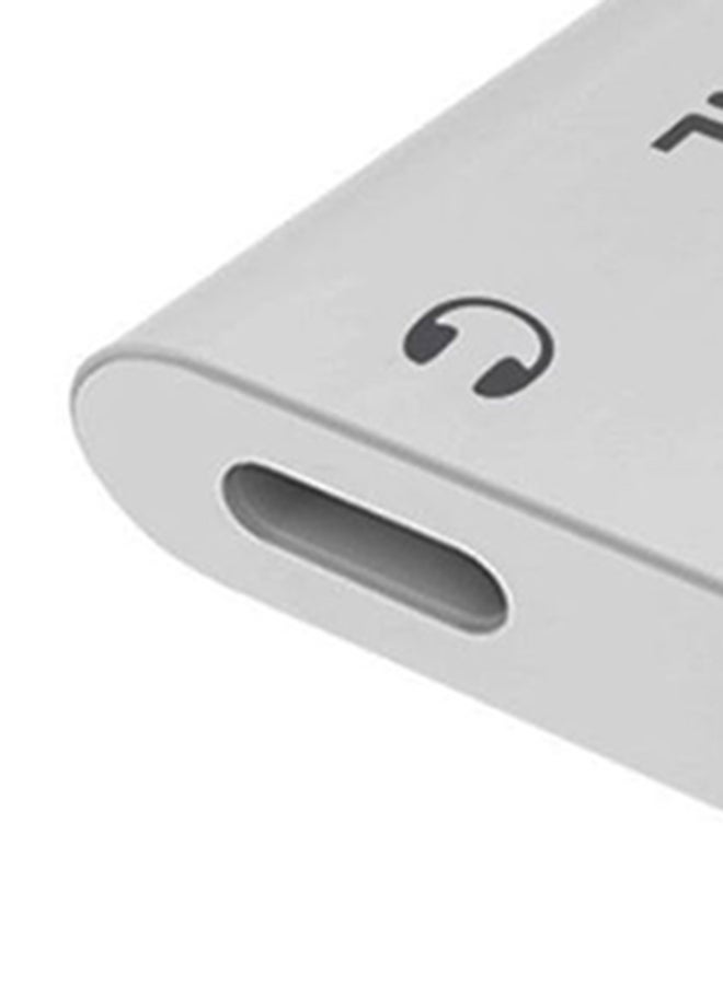 2-in-1 Audio & Charge USB-C Adapter White