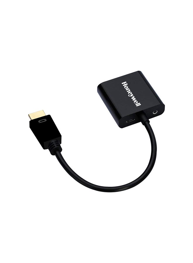 Honeywell - 3-in-1 HDMI to VGA, 3.5mm Audio Jack And Micro USB Port, 1080p@60Hz HDMI Resolution And 6.75GB Transfer Speed, VGA Resolution 1920x1200P@60Hz, Compatible With-LED, Laptop, Gaming Console etc Black - Image 1