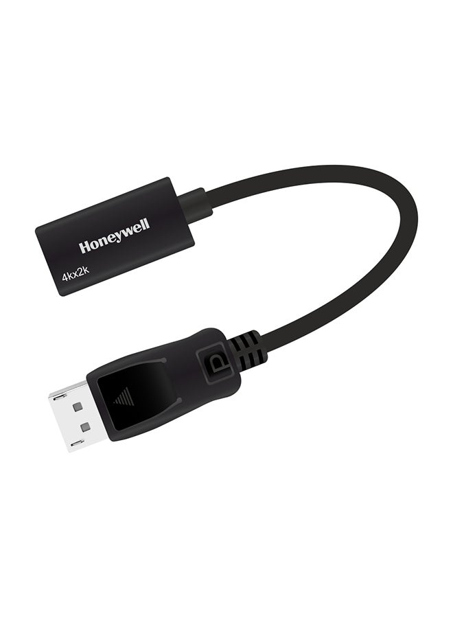 Honeywell Display Port to HDMI Adapter, 4K 3D Resolution With Surround Sound Audio Support, Male-Female Adapter, Compatible With LED Displays, Laptop, Gaming Console, Projector Black  - Image 1
