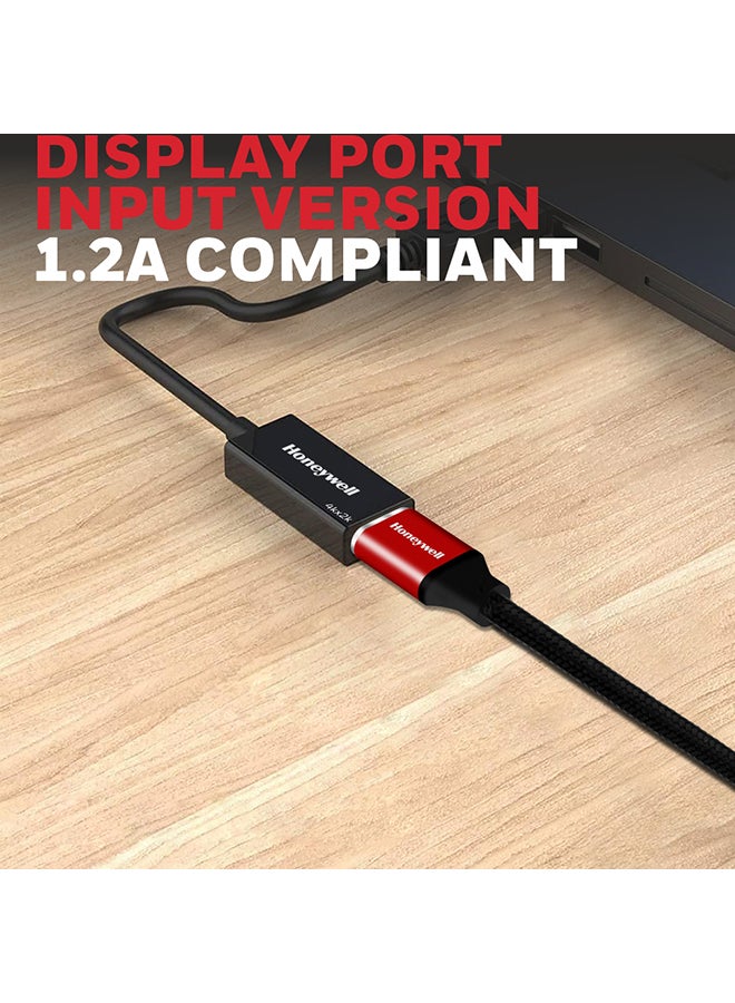 Honeywell Display Port to HDMI Adapter, 4K 3D Resolution With Surround Sound Audio Support, Male-Female Adapter, Compatible With LED Displays, Laptop, Gaming Console, Projector Black  - Image 3