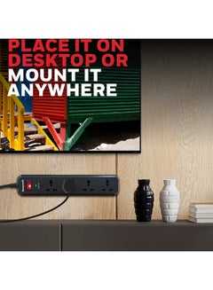 Honeywell 4 Out Surge Protector With Master Switch, Spike Guard/Extension board/Power Strip With 2 Meter Cord, 525 Joules, DSW, Automatic Overload Protection, 3 Yrs Manufacturer Warranty Black-Value series  - Image 4
