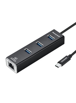 4In1 Type C 3.1 To Usb Hub 3.0 With Rj45 Gigabit Ethernet Adapter 3X3.0 Usb Ports Transfer Speed 5Gbps 1Gbps Bandwidth Compatible With All Type C Macbooks Laptops Pcs Tablets Black Black - v1675941585/N53327068A_1