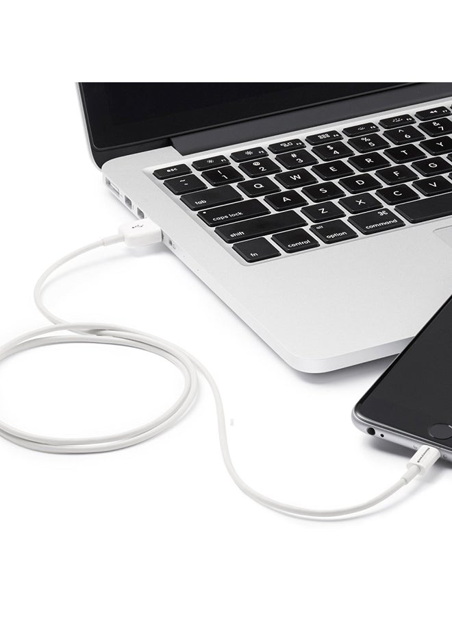 Honeywell - iPhone Lightning Cable 1.2mtr MFI Certified Compatible With iphone 14/13/12/11 Series, ipad, ipod Upto 480mbps Transfer Speed - Non-Braided White - Image 1