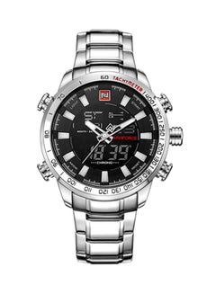 Men's Water Resistant Analog-Digital Watch NF9093 - 48 mm - Silver