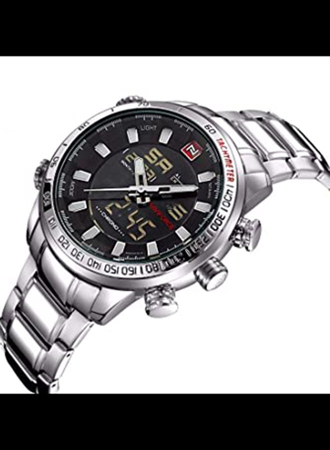 NAVIFORCE - Men's Water Resistant Analog-Digital Watch NF9093 - 48 mm - Silver - Image 1