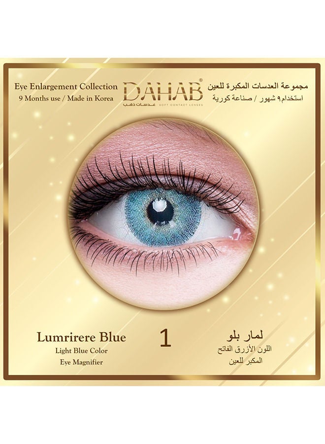 دهب - عدسات لاصقة صالحة لمدة 9 أشهر بلون أزرق لومير رقم 1 - Image 1