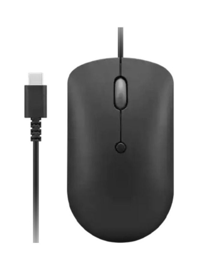Lenovo Lenovo 400 USB-C Compact Wired Mouse For Mobile And Laptop Black - Image 1