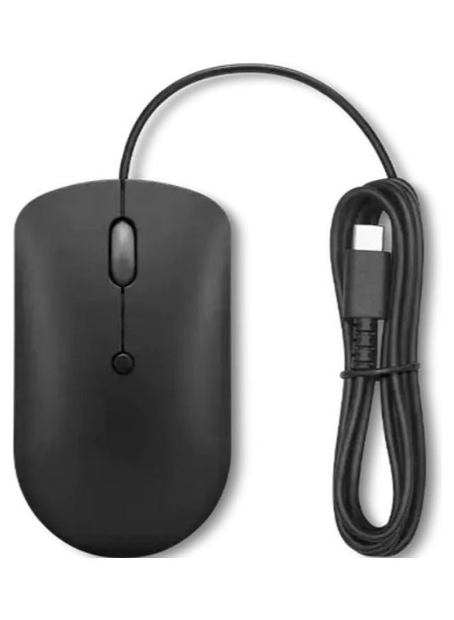Lenovo Lenovo 400 USB-C Compact Wired Mouse For Mobile And Laptop Black - Image 2