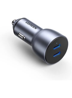 Ugreen Fast Car Charger Pd 40W Dual USB C Ports Fast Charging Car Power Adapter For iPhone 15 Pro/15 Pro Max/15/14/13/12/11, Samsung Galaxy S24/23/22, Ipad Pro/Air, Oneplus 11 Pro, Huawei, Xiaomi, Etc Silver  - Image 1