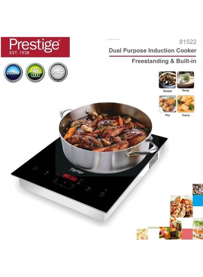 Prestige - Single Induction Cooktop Induction Cooker With 10-Level Power and Temperature Control | Sensor Touch Countertop Burner with Count-down and Pre-Set Timer PR81522 Black - Image 1