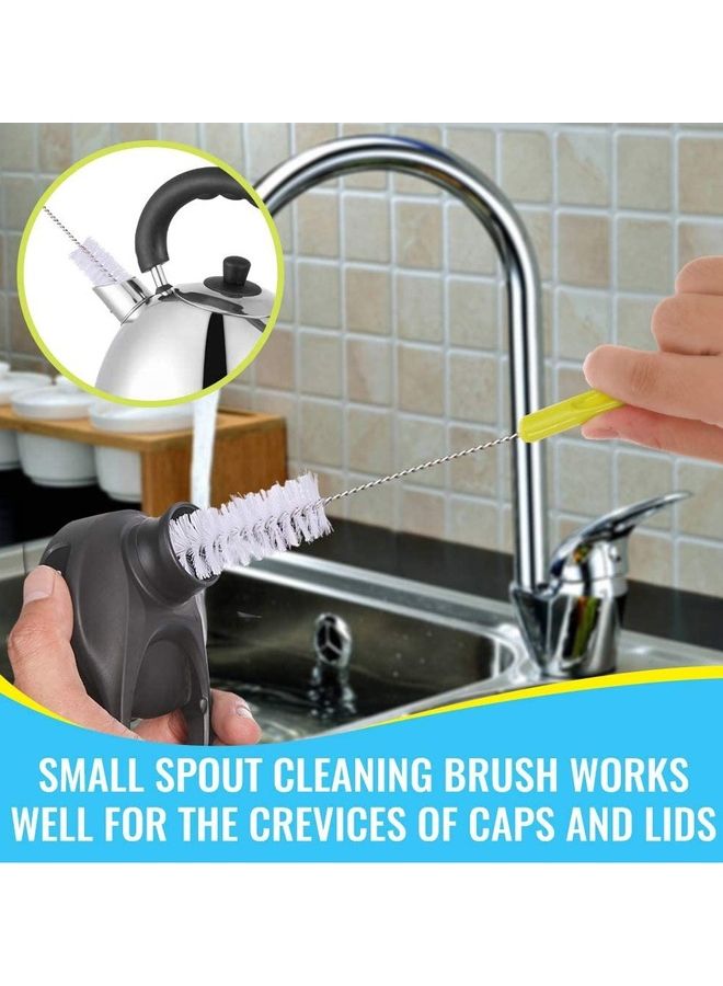 Kidle - Straw Brush Set Long Bottle Lid Cleaner For Narrow Neck Hummingbird Feeder S'well Sports Kettle Plus Teapot Spout - Image 1