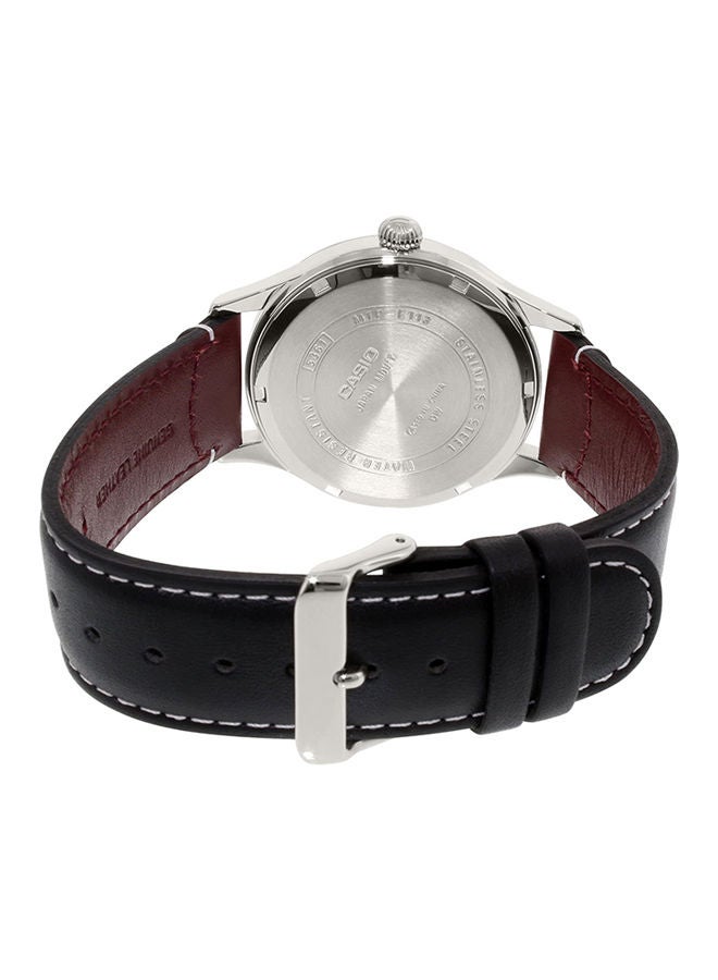 CASIO Men's Leather Analog Wrist Watch MTP-E113L-1ADF - Image 2