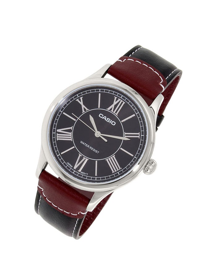 CASIO Men's Leather Analog Wrist Watch MTP-E113L-1ADF - Image 5